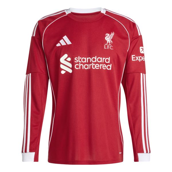 adidas Liverpool Home Long Sleeve Jersey 2025-2026 JV6456