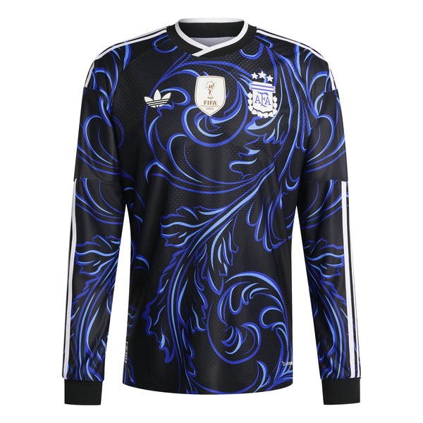 adidas Argentina Authentic Long Sleeve Away Jersey 2026 - Black/Lucid Blue/Blue Burst KB0643