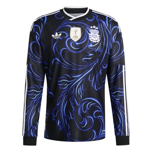 adidas Argentina Authentic Long Sleeve Away Jersey 2026 - Black/Lucid Blue/Blue Burst KB0643