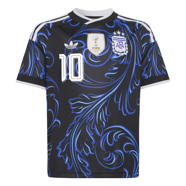 adidas Argentina Youth Messi Away Jersey 2026 - Black/Lucid Blue/Blue Burst KH3942