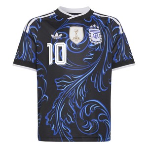 adidas Argentina Youth Messi Away Jersey 2026 - Black/Lucid Blue/Blue Burst KH3942
