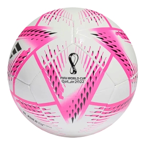 adidas Al Rihla Club Soccer Ball - White/Team Shock Pink/Black H57787