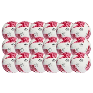 adidas MLS Club Soccer Ball - White/Red/Solar Pink - 18 Pack HZ6914-18PCK