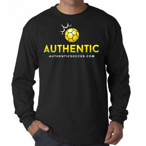 Authentic Soccer Long Sleeve T- Shirt - Black  AU-LTee