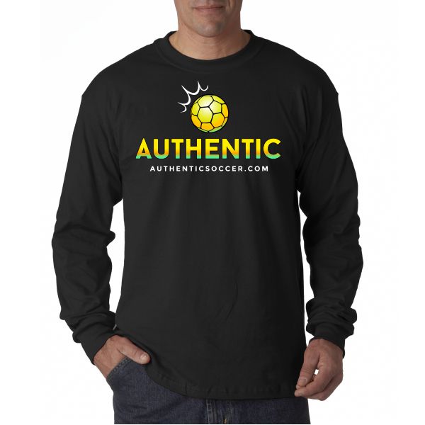 Authentic Soccer Long Sleeve T- Shirt - Black  AU-LTee