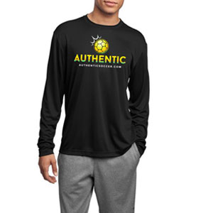Authentic Soccer Long Sleeve Performance Shirt - Black  AU-LPTee