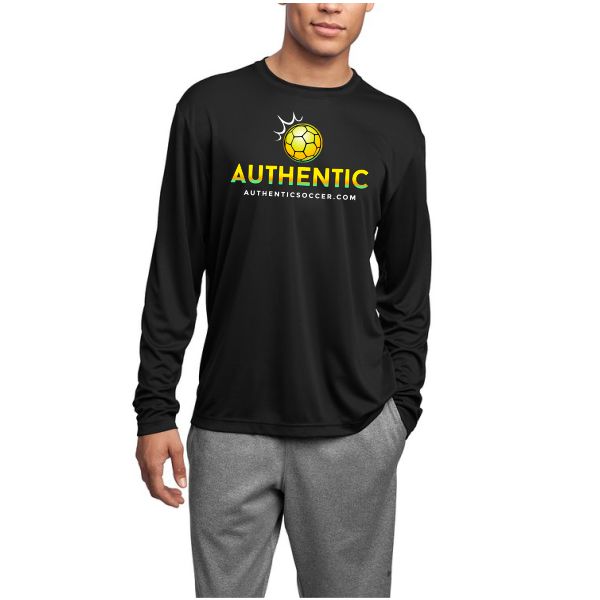 Authentic Soccer Long Sleeve Performance Shirt - Black  AU-LPTee