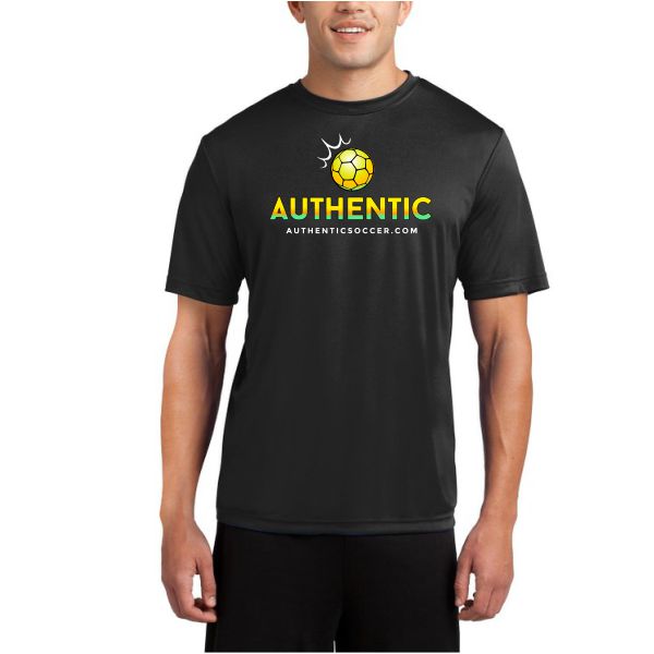 Authentic Soccer Short Sleeve Performance Shirt - Black  AU-PTee