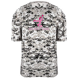 Badger Camo Kick Breast Cancer Youth Tee - White/Digital 2180WHY