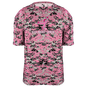Badger Camo Kick Breast Cancer Tee - Pink/Digital 4180PK