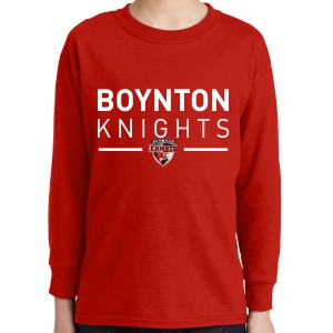 Boynton Knights Youth Long Sleeve T-Shirt - Red 5400B-BKR
