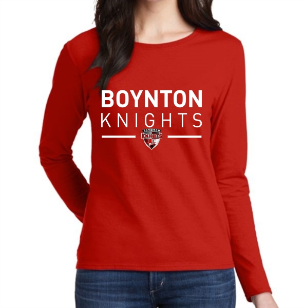 Boynton Knights Women's Long Sleeve T-Shirt - Red G5400L-BKR