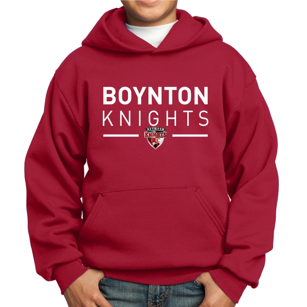 Boynton Knights Youth Hooded Sweatshirt - Red PC90YH-BK