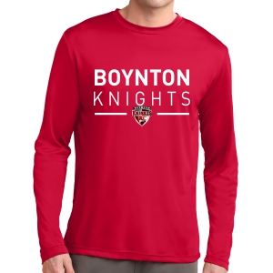 Boynton Knights FC Long Sleeve Performance Logo Shirt - Red ST350LS-BKR