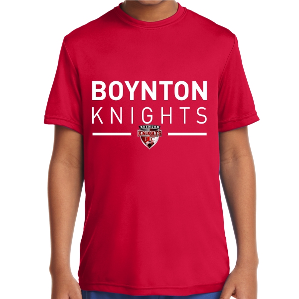 Boynton Knight Youth Short Sleeve Performance Shirt - Red YST350-BKR