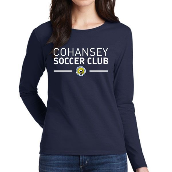 Cohansey Soccer Club Supporter Women's Long Sleeve T-Shirt - Navy 5400L-CSC