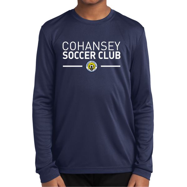 Cohansey Soccer Club Youth Long Sleeve Performance Shirt - Navy YST350LS-CSC