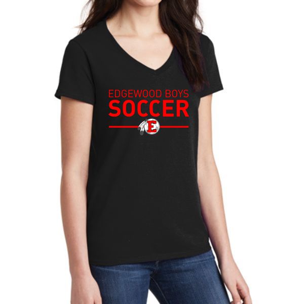 Edgewood High School Women's V-Neck T-Shirt - Black EWHS-5V00L