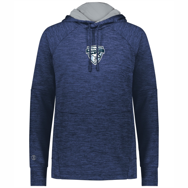 Florida Hawk FC Holloway Women's All-Pro Performance Fleece Hoodie - Navy Heather/Silver FHFC-223780NV