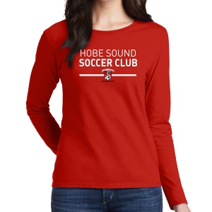 Hobe Sound Soccer Club Women's Long Sleeve T-Shirt - Red G5400L-HS