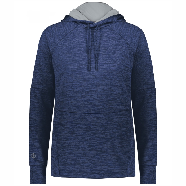 Holloway Women's All-Pro Performance Fleece Hoodie - Navy Heather/Silver 223780NV
