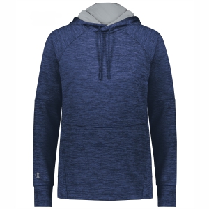 Holloway Women's All-Pro Performance Fleece Hoodie - Navy Heather/Silver 223780NV