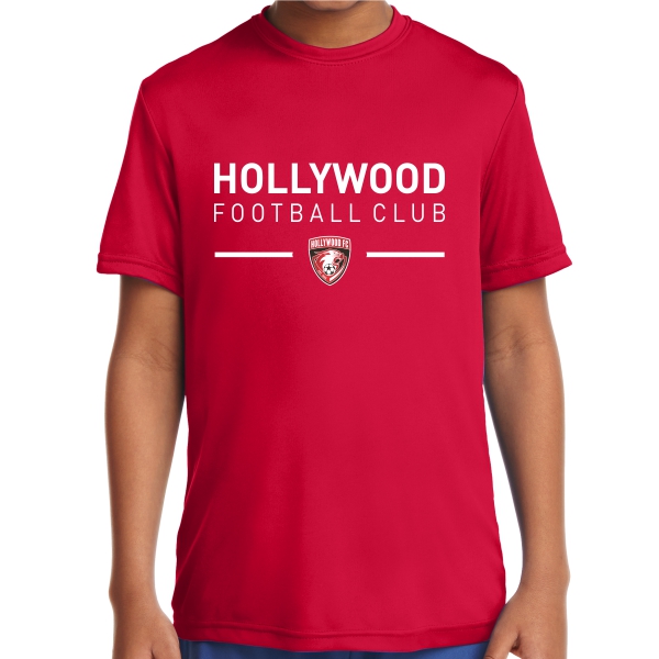 Hollywood FC Youth Short Sleeve Performance Shirt - Red YST350-HFC