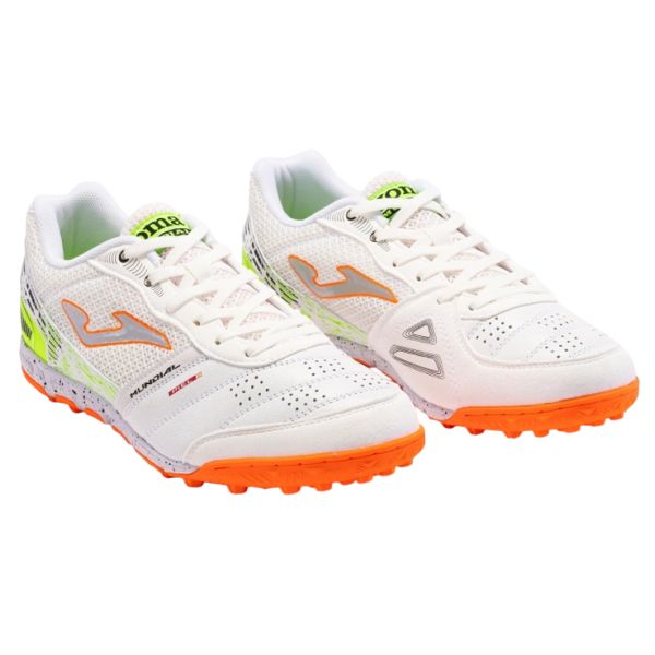 Joma Mundial 2302 TF - White/Orange Turf Soccer Shoe MUNS2302TF
