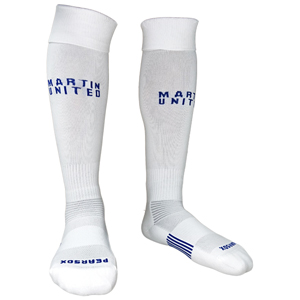 Pear Sox Pro Martin United SC Custom Soccer Sock - White MUSC2021