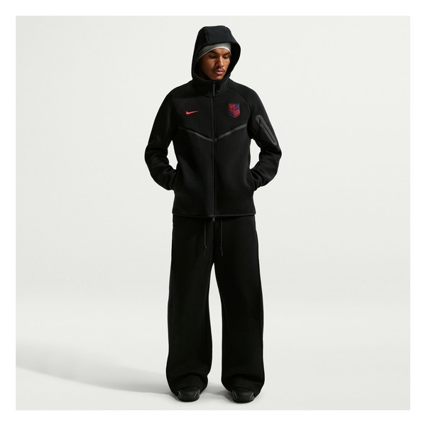Nike USA Tech Fleece Full-Zip Hoodie - Black/Challenge Red IB5953-010