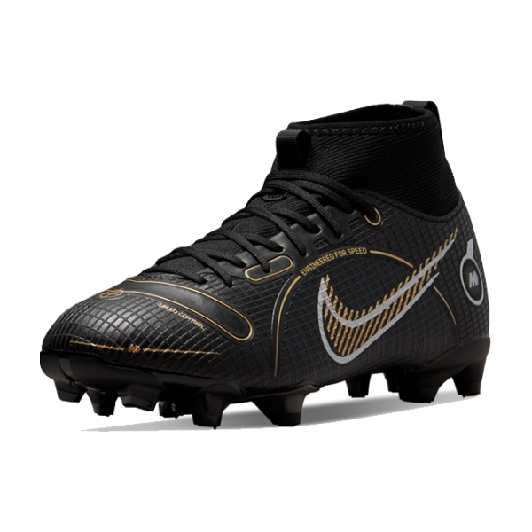 Nike Mercurial Superfly 8 Academy Jr FG - Black/Metallic Gold/Metallic Silver  DJ2854007