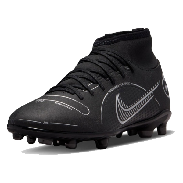 Nike Superfly 8 Club Jr FG - Black/Medium Ash/Metallic Silver DJ2894007
