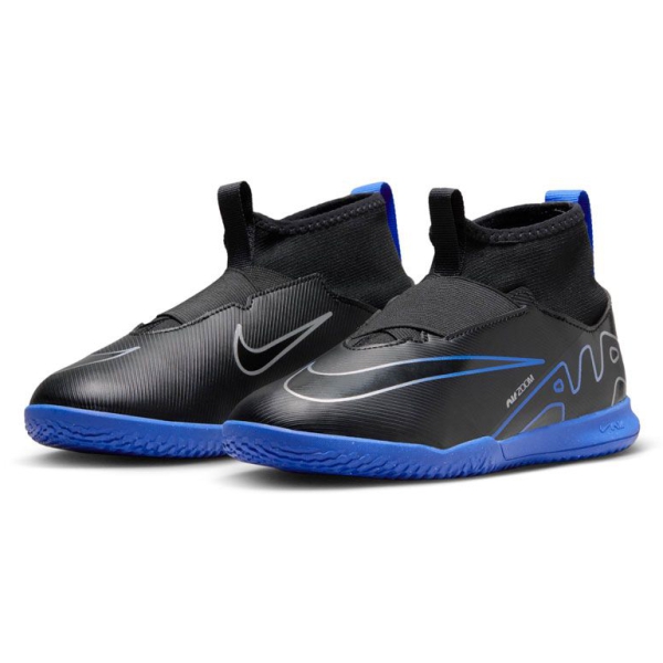 Nike Jr Mercurial Superfly 9 Academy Laceless IC - Black/Hyper Royal/Chrome Indoor Shoe DJ5615-040