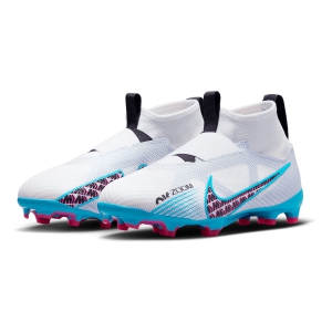 Nike Jr Zoom Superfly 9 Academy FG - White/Baltic Blue/Pink Blast DJ5623-146