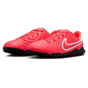 Nike Jr Tiempo Legend 10 Club TF - Hot Lava/White Turf Soccer Shoe DV4355-800