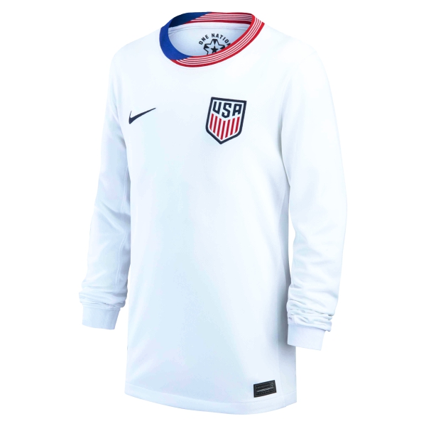 Nike USMNT Youth Home Long Sleeve Jersey 20242025 FJ1587100