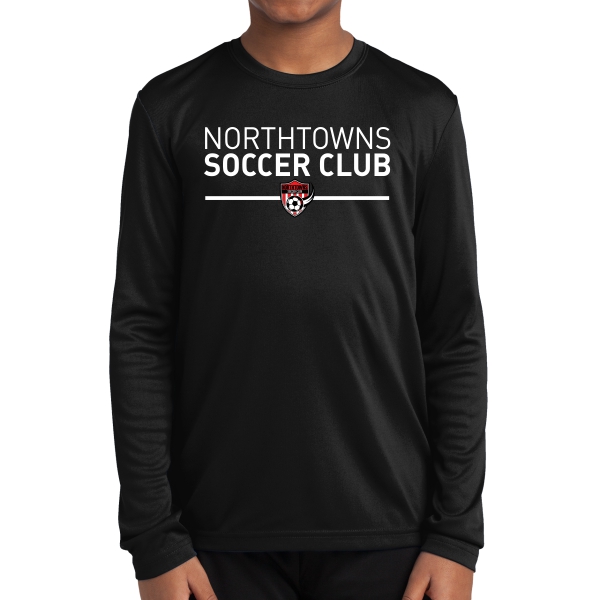 Northtowns Soccer Club Youth Long Sleeve Performance Shirt - Blk NSC-YST350LS-Blk