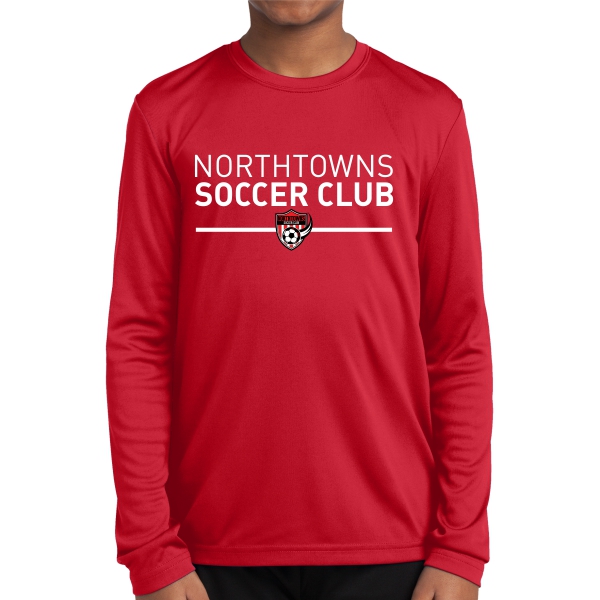 Northtowns Soccer Club Youth Long Sleeve Performance Shirt - Red NSC-YST350LS
