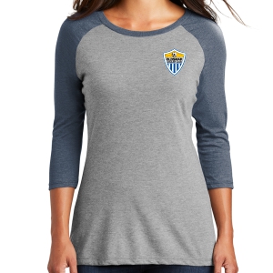 Oldsmar Soccer Club District Women's Tri 3/4 Raglan Sleeve - Navy/Grey DM136L-OSC