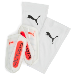 Puma Ultra Flex Sleeve Shin Guard - White/Glowing Red/Black 030987-01