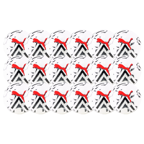 PUMA Orbita 6 MS Soccer Ball - White/Black/Red - 18 Pack 083787-06-18Pk