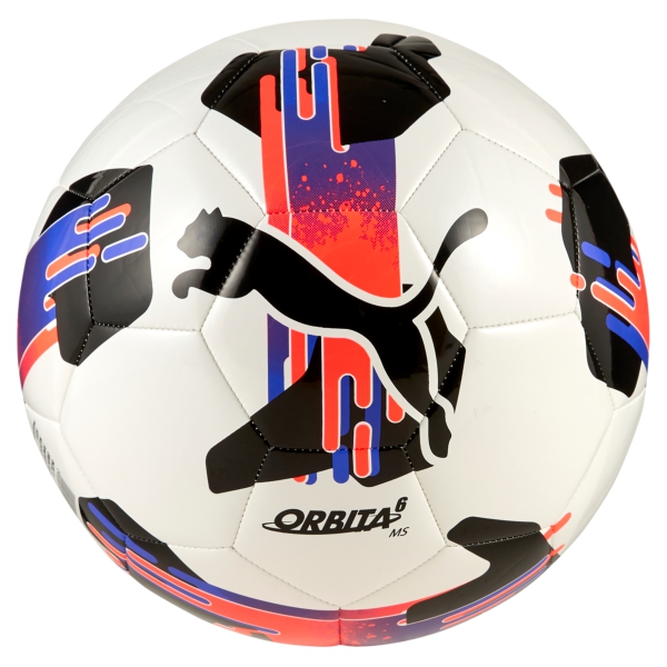 Puma Orbita 6 MS Size 5 Soccer Ball - White/Glowing Red/Purple Glimmer 08433510010101