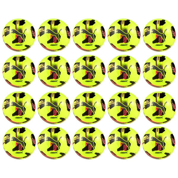 PUMA Orbita 6 MS Soccer Ball - Yellow Alert/Sun Struck/Matte Aged Silver - 20 Pack 084335-11-20PACK