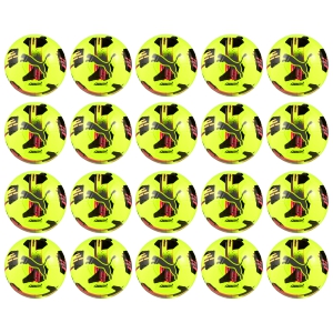 PUMA Orbita 6 MS Soccer Ball - Yellow Alert/Sun Struck/Matte Aged Silver - 20 Pack 084335-11-20PACK