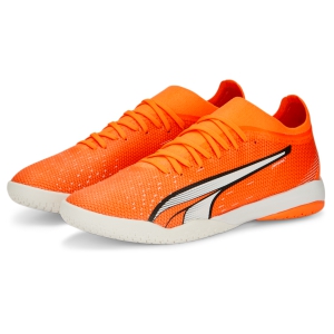 Puma ULTRA Match IT - Supercharge Pack - Ultra Orange/White/Blue Glimmer Indoor Soccer Shoes 107221-01