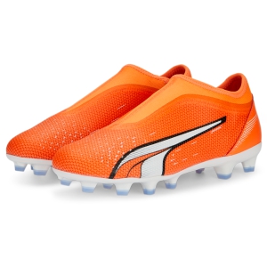 Puma Junior ULTRA Match LL FG/AG Laceless - Supercharge Pack - Ultra Orange/White/Blue Glimmer 107229-01