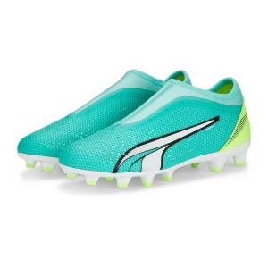Puma Junior ULTRA Match LL FG/AG Laceless - Pursuit Pack - Electric Peppermint/White/Fast Yellow 107229-03