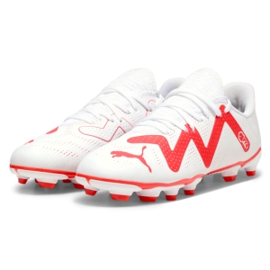 Puma Junior FUTURE Play FG - PUMA White-Fire Orchid 107388-01