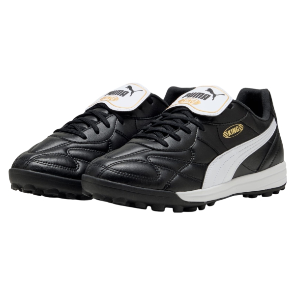 Puma King Top TF - Black/White Turf Shoes 108473-01