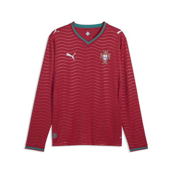 PUMA Portugal Long Sleeve Home Jersey 2026 - Club Red/Green Lagoon 783279-01